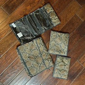4 piece jewerly keeper new, never used Snake Skin brown Tones ->Christmas gift